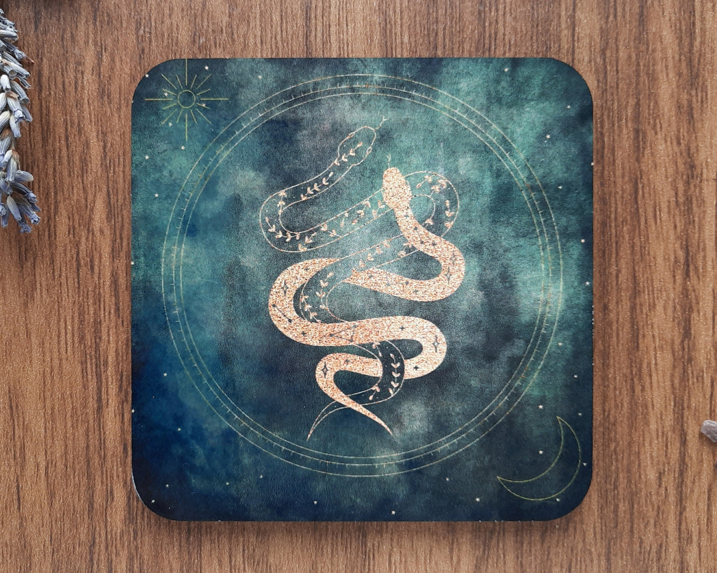 Celestial Snake Sun Moon Coaster