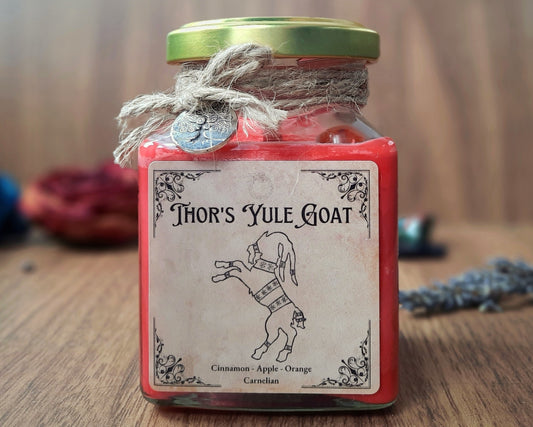 Handmade Thor's Yule Goat Jar Candle
